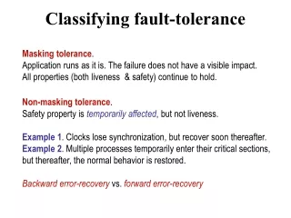 Classifying fault-tolerance