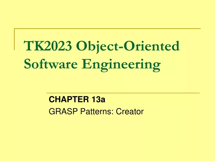 tk2023 object oriented software engineering