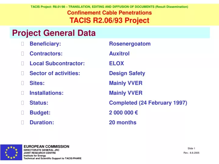 project general data