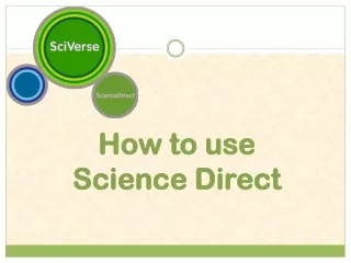 How to use  Science Direct