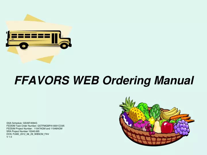 ffavors web ordering manual