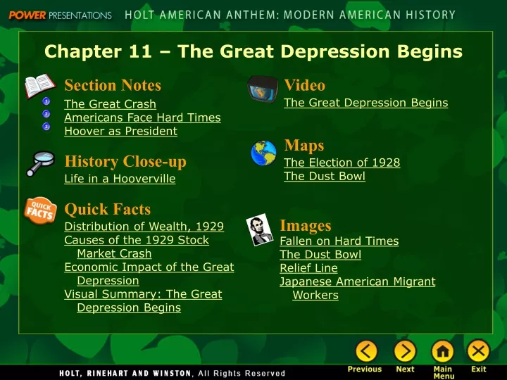 chapter 11 the great depression begins