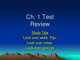 Ch. 1 Test  Review