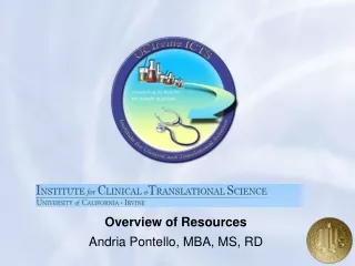 Overview of Resources Andria Pontello, MBA, MS, RD