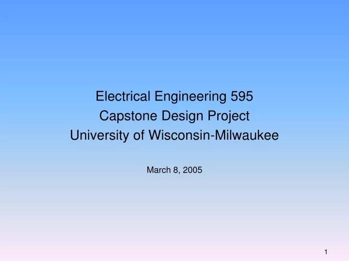 electrical engineering 595 capstone design