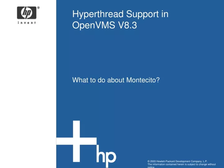 hyperthread support in openvms v8 3