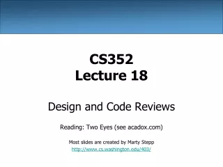 CS352 Lecture 18