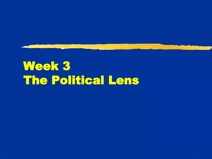 week 3 the political lens