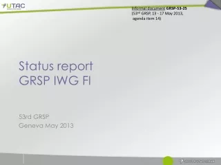 Status report GRSP IWG FI
