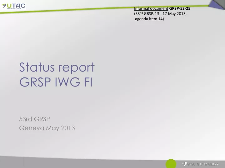 status report grsp iwg fi