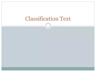 Classification Text