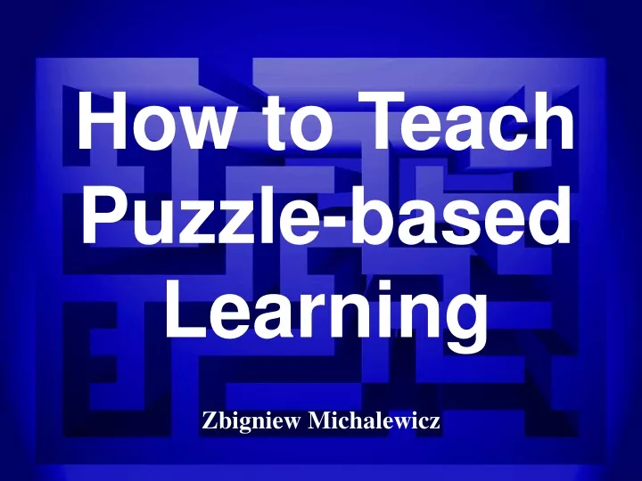 how to teach puzzle based learning