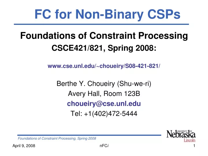 fc for non binary csps