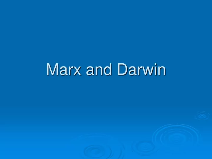 marx and darwin