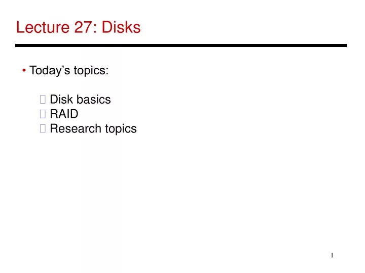 lecture 27 disks