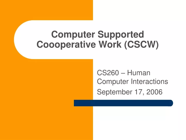 computer supported coooperative work cscw