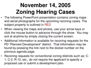 November 14, 2005  Zoning Hearing Cases