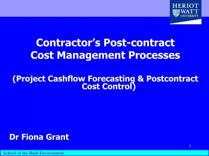 contractor s post contract cost management