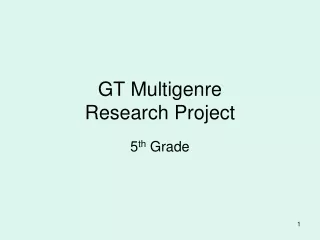 GT Multigenre Research Project