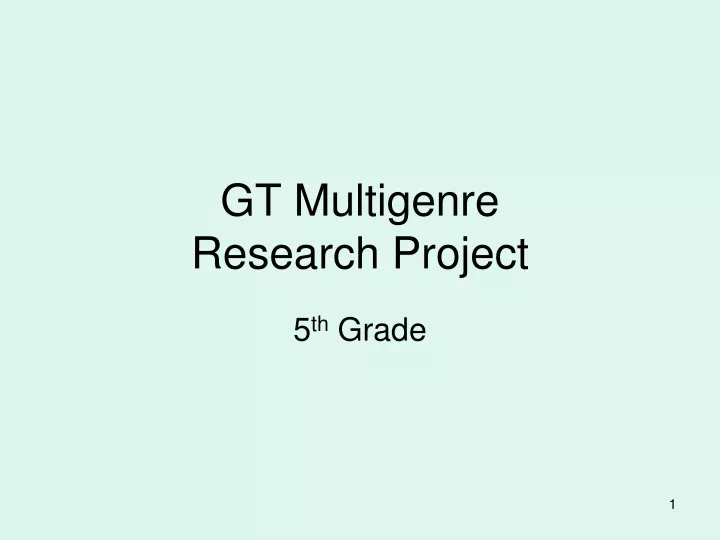 gt multigenre research project