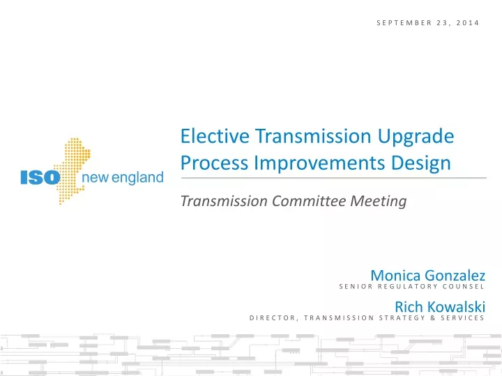 elective transmission upgrade process