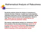 Mathematical Analysis of Robustness - slide 1