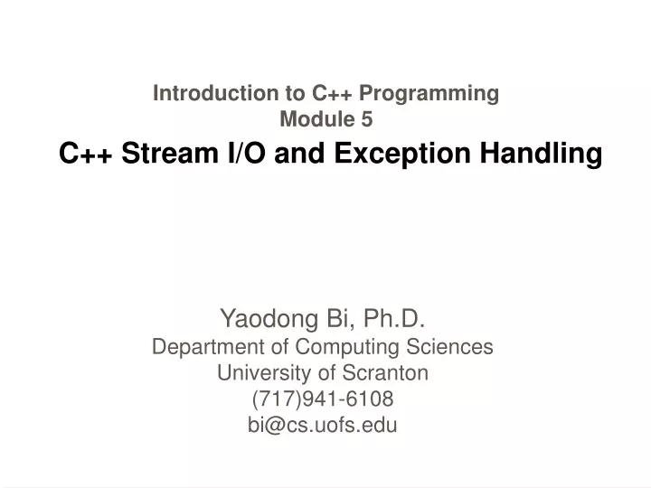 introduction to c programming module 5 c stream i o and exception handling