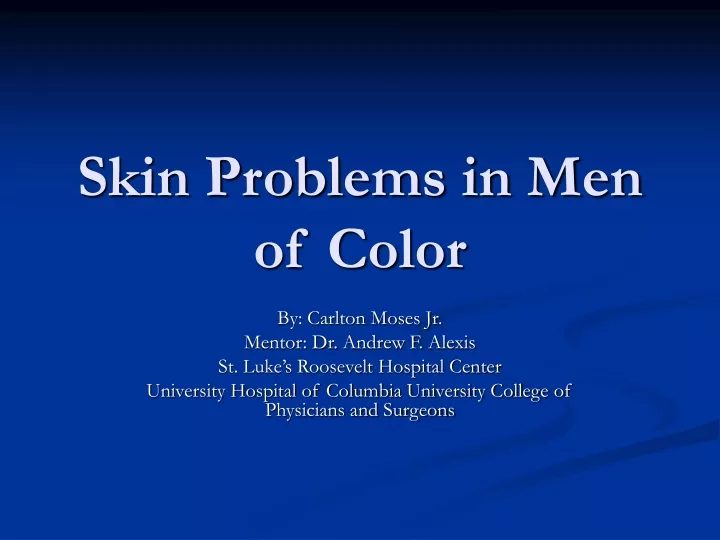 skin problems in men of color