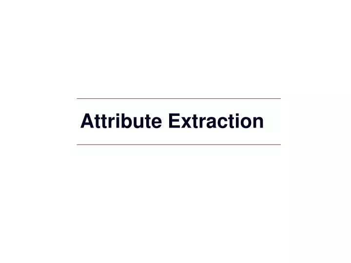 attribute extraction