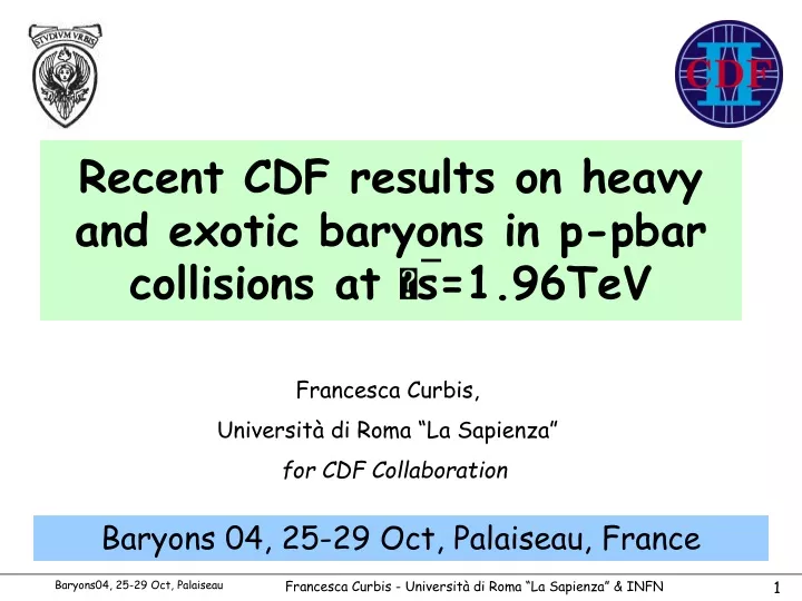 recent cdf results on heavy and exotic baryons in p pbar collisions at s 1 96tev