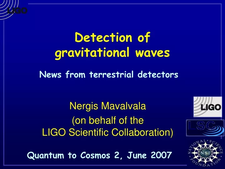 detection of gravitational waves