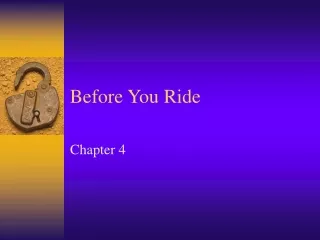 Before You Ride