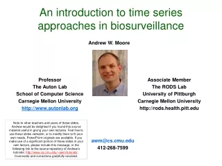 An introduction to time series approaches in biosurveillance