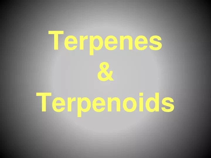 terpenes terpenoids