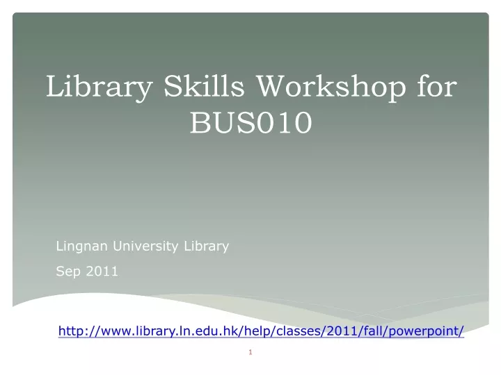 library skills workshop for bus010