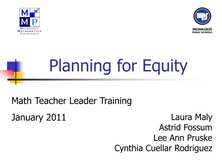 planning for equity