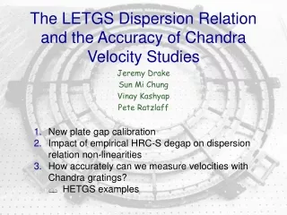The LETGS Dispersion Relation and the Accuracy of Chandra Velocity Studies