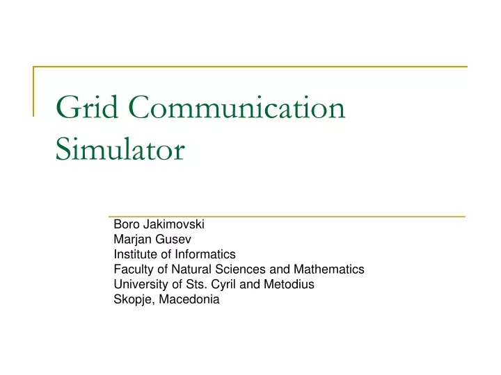 grid communication simulator