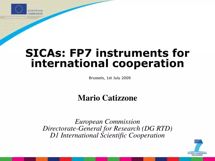 sicas fp7 instruments for international