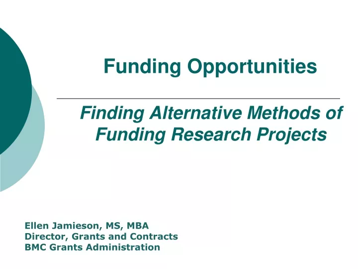 funding opportunities finding alternative methods of funding research projects