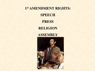 1 st  AMENDMENT RIGHTS: SPEECH PRESS RELIGION ASSEMBLY
