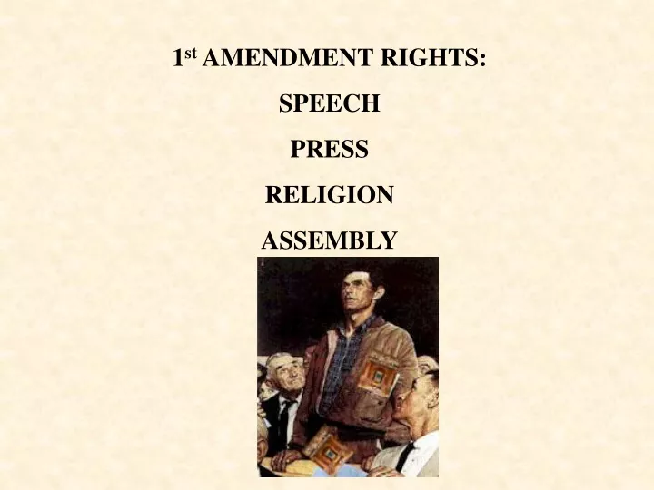 1 st amendment rights speech press religion