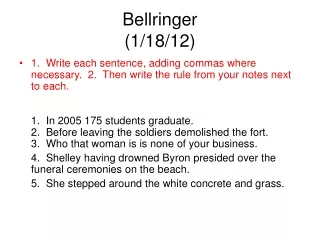 Bellringer (1/18/12)