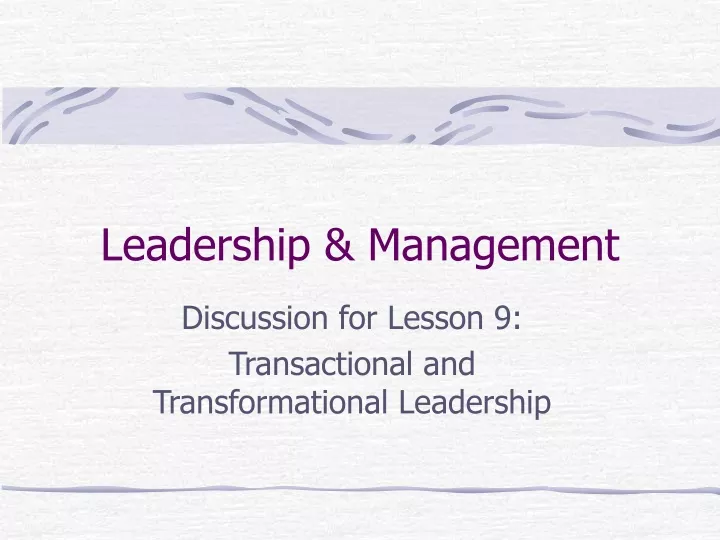 leadership management