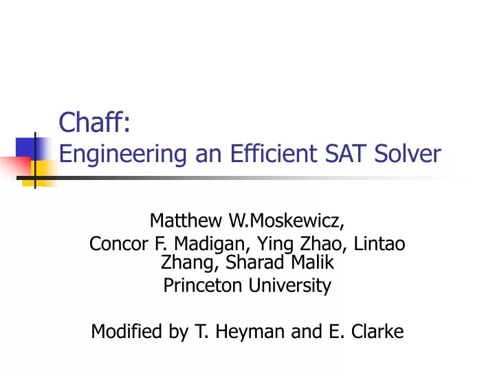 chaff engineering an efficient sat solver