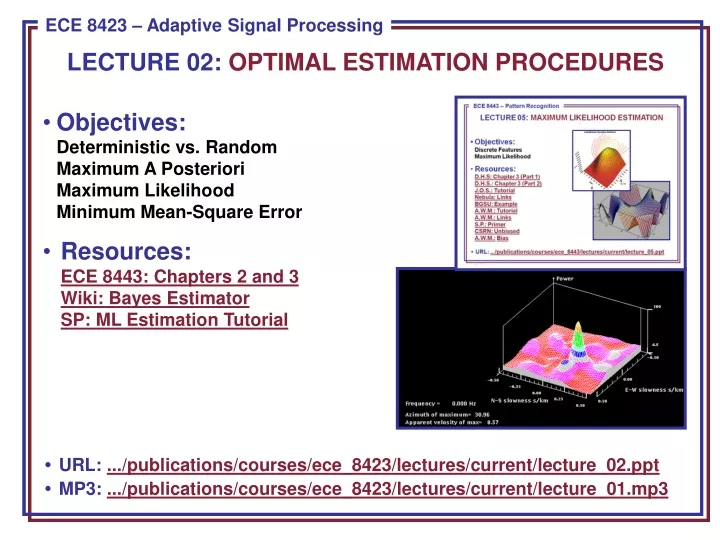 lecture 02 optimal estimation procedures