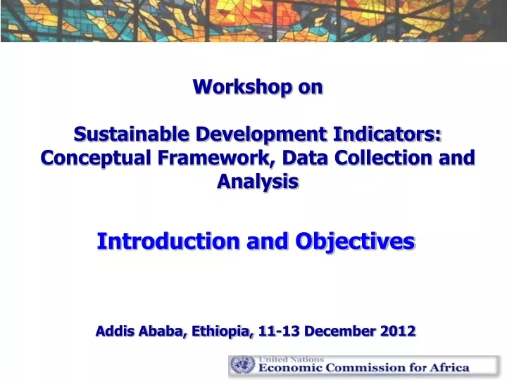 workshop on sustainable development indicators conceptual framework data collection and analysis