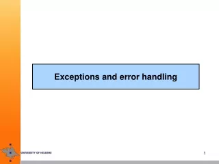 Exceptions and error handling