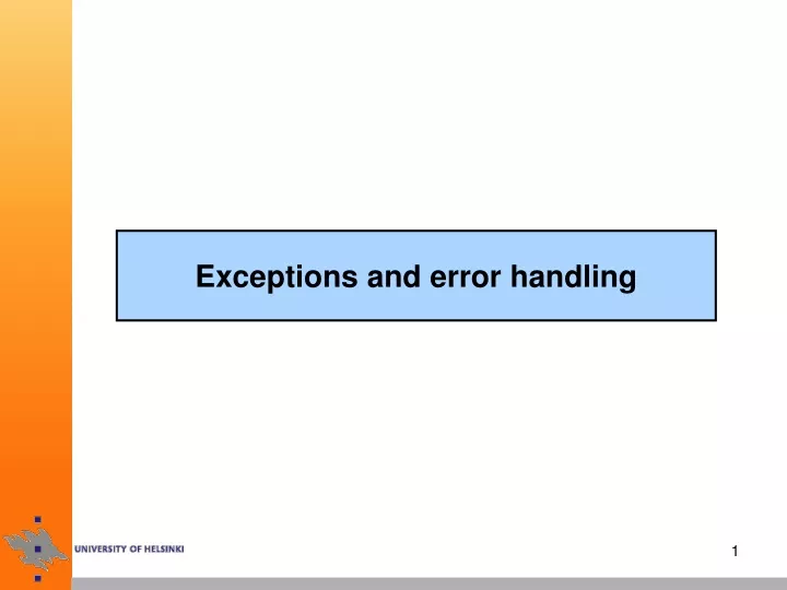 exceptions and error handling