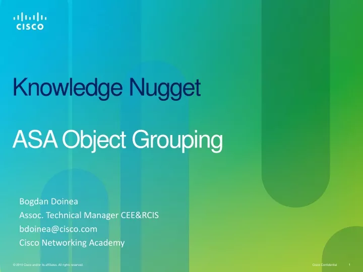 knowledge nugget asa object grouping